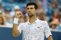 Novak Djokovic, pictured August 17, 2018, will play in his sixth final at the Cincinnati Masters against either seven-time champion Roger Federer or Belgian David Goffin