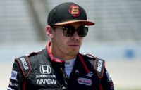 Robert Wickens, driver of the Lucas Oil SPM Honda, stands on the grid following practice for the Verizon IndyCar Series DXC Technology 600 at Texas Motor Speedway on June 8, 2018 in Fort Worth, Texas