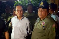Kem Sokha (L) was detained as part of a crackdown last year on the opposition Cambodia National Rescue Party (CNRP)