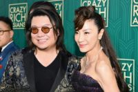 Author Kevin Kwan and actor Michelle Yeoh at the US premiere of "Crazy Rich Asians"
