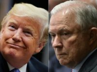 US President Donald Trump(L) and his Attorney General Jeff Sessions: formerly close allies, the two are now at odds over the Russia collusion investigation