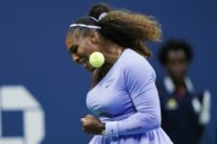Winning charge: Serena Williams on Wednesday