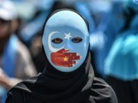 A demonstrator wears a mask painted with the colors of the flag of East Turkestan attends a protest in Istanbul in July; China has denied allegations that one million of its mostly Muslim Uighur minority are being held in internment camps US lawmakers call for sanctions over Xinjiang camps