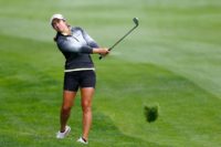 Marina Alex of the US hits a shot on the 12th hole during the first round of the LPGA Cambia Portland Classic, at Columbia Edgewater Country Club in Oregon, on August 30, 2018