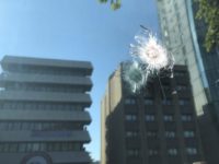 Turkey United States The damage to a security booth by a shot fired, is seen outside the U.S. Embassy in Ankara, Turkey, Monday, Aug. 20, 2018. Shots were fired at a security booth outside the embassy in Turkey's capital early Monday, but U.S. officials said no one was hurt. Ties between Ankara and Washington have been strained over the case of an imprisoned American pastor, leading the U.S. to impose sanctions, and increased tariffs that sent the Turkish lira tumbling last week. (AP Photo/Burhan Ozbilici) The Associated Press