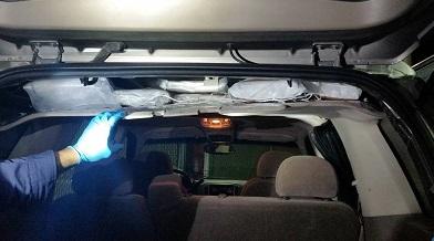 U.S. Customs and Border Protection officers find methamphetamine in the roof of a vehicle at the Nogales, Arizona, Port of Entry. (Photo: U.S. Customs and Border Protection)