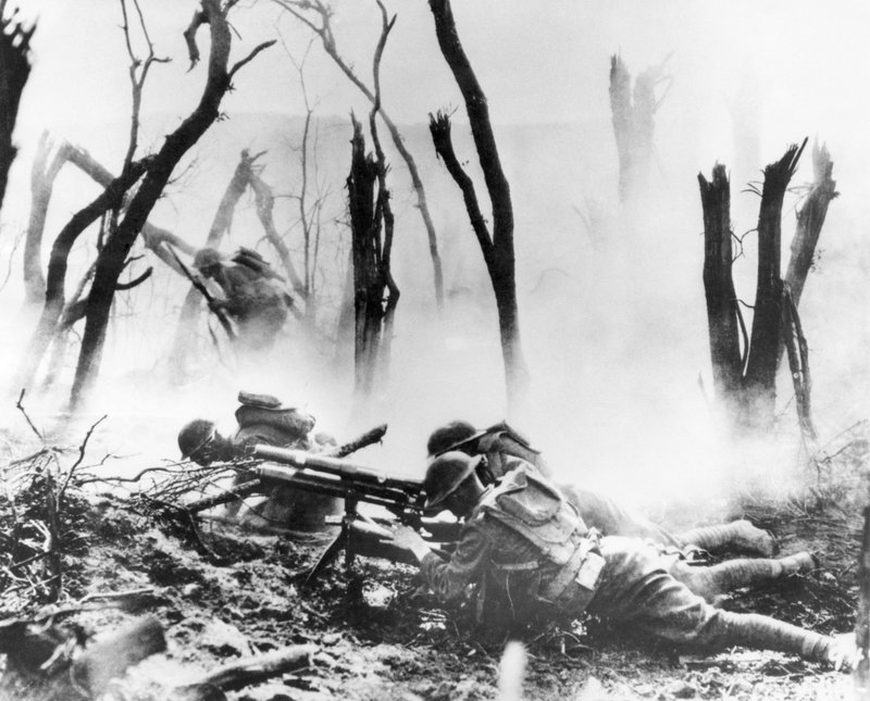 FILE - In this Sept. 26, 1918 file photo, a U.S .Army 37-mm gun crew man their position during the World War One Meuse-Argonne Allied offensive in France. It was America’s largest and deadliest battle ever, with 26,000 U.S. soldiers killed and tens of thousands wounded. A hundred years ago, the Meuse-Argonne offensive contributed to bring an end to of World War One. (AP Photo, File)