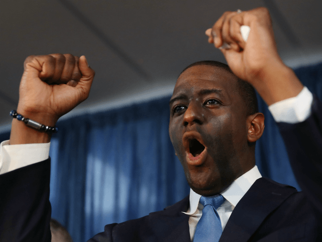 Andrew Gillum the Democratic candidate for Florida Governor speaks during a campaign rally