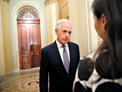 Tenn., listens to a reporter's question as he arrives for the Republican policy luncheon, on Capitol Hill, Tuesday, Sept. 25, 2018 in Washington.