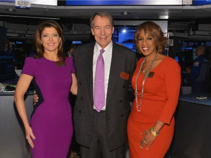 'CBS This Morning' co-hosts Norah O'Donnell, Charlie Rose and Gayle King visit the New York Stock Exchange on December 10, 2013 in New York City. (Photo by Slaven Vlasic/Getty Images)