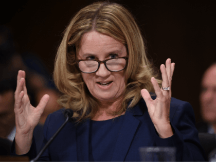 Christine Blasey Ford, testifies before the US Senate Judiciary Committee in the Dirksen Senate Office Building on Capitol Hill September 27, 2018 in Washington, DC. A professor at Palo Alto University and a research psychologist at the Stanford University School of Medicine, Ford has accused Supreme Court nominee Judge Brett …