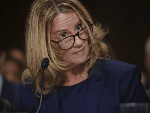 Christine Blasey Ford testifies to the Senate Judiciary Committee on Capitol Hill in Washi