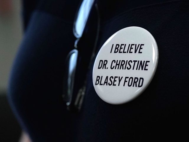 Christine Blasey Ford button (Alex Wong / Getty)