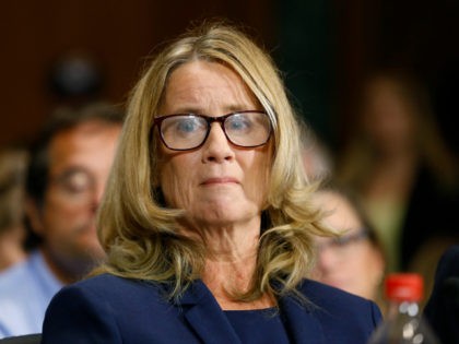 Christine Blasey Ford speaks during a hearing of the Senate Judiciary Committee, Thursday, Sept. 27, 2018 on Capitol Hill in Washington. (Michael Reynolds/Pool Image via AP)