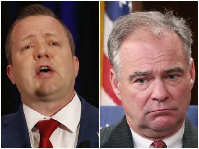 Combo picture of Corey Stewart and Tim Kaine