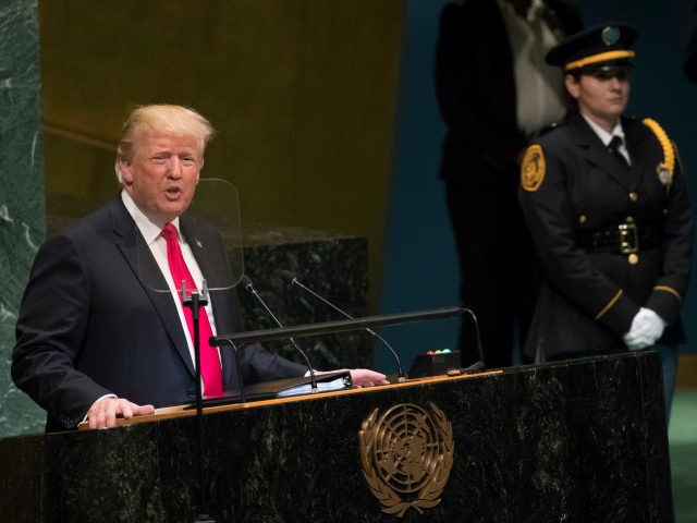 President Donald Trump addresses the 73rd session of the United Nations General Assembly,