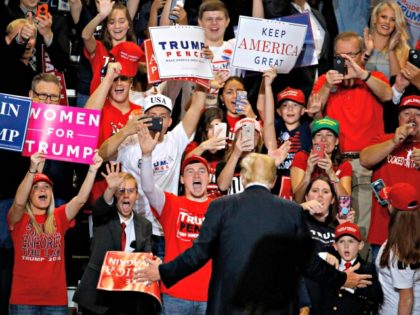 _Election 2018 Trump President Donald Trump greets the crowd during a campaign rally Frida