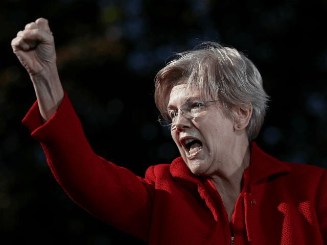 MANCHESTER, NH - OCTOBER 24: U.S. Sen. Elizabeth Warren (D-MA) speaks during a campaign rally with democratic presidential nominee former Secretary of State Hillary Clinton at St Saint Anselm College on October 24, 2016 in Manchester, New Hampshire. With just over two weeks to go until the election, Hillary Clinton …