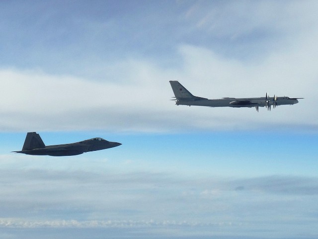 Air Force F-22 fighters intercept Russian Tu-95 bombers near Alaska on September 11, 2018