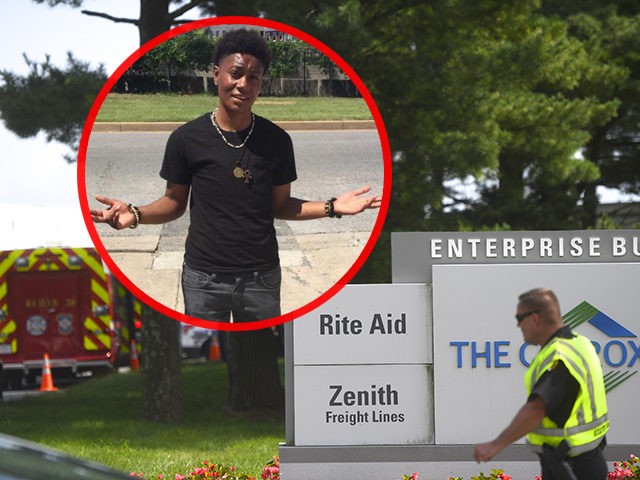 ABERDEEN, MD - SEPTEMBER 20: Police barricade the entrance to a Rite Aid Distribution Cent