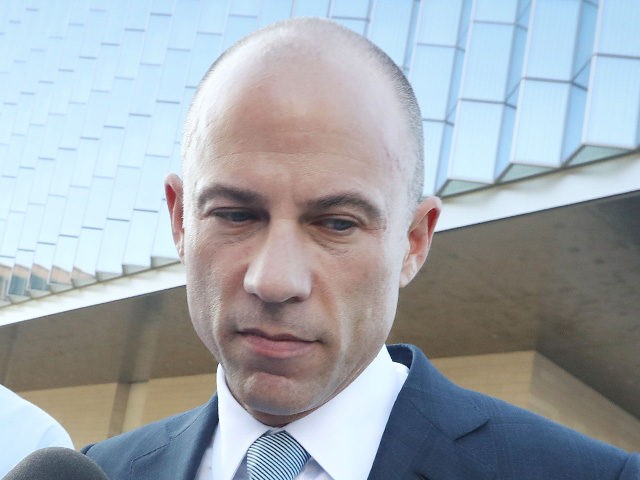 LOS ANGELES, CA - SEPTEMBER 24: Michael Avenatti, attorney for Stephanie Clifford, also known as adult film actress Stormy Daniels, speaks to reporters as he leaves the U.S. District Court for the Central District of California on September 24, 2018 in Los Angeles, California. Avenatti claims to have information pertaining …