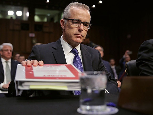 WASHINGTON, DC - MAY 11: Acting FBI Director Andrew McCabe and the other heads of the U.S.