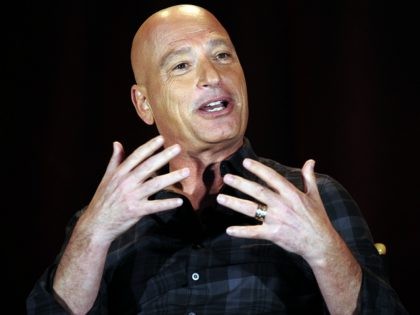Judge Howie Mandel speaks during a panel discussion of reality competition series 'America's Got Talent' television show at the NBCUniversal Summer Press Day April 2, 2015, in Pasadena, California. (Photo by Kevork Djansezian/Getty Images)