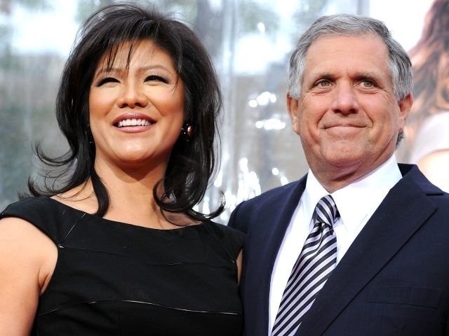 President & CEO, CBS Corp Les Moonves (R) and wife TV personality Julie Chen arrive at