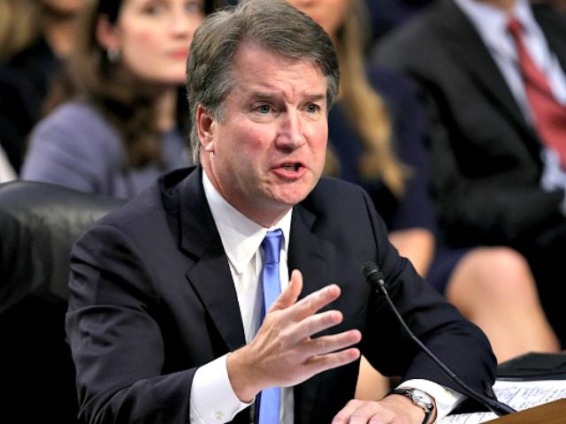 WASHINGTON, DC - SEPTEMBER 05: Supreme Court nominee Judge Brett Kavanaugh answers questions during the second day of his Supreme Court confirmation hearing on Capitol Hill September 5, 2018 in Washington, DC. Kavanaugh was nominated by President Donald Trump to fill the vacancy on the court left by retiring Associate …