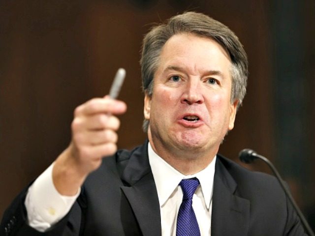 WASHINGTON, DC - SEPTEMBER 27: Brett Kavanaugh speaks at the Senate Judiciary Committee he