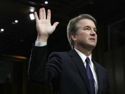 President Donald Trump's Supreme Court nominee Brett Kavanaugh is sworn in before the Sena