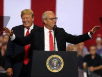 Kevin-Cramer-Trump-smiling-getty U.S. president Donald Trump (L) looks on as republican candidate for U.S. Senate, U.S. Rep. Kevin Cramer, (R-ND) speaks to supporters during a campaign rally at Scheels Arena on June 27, 2018 in Fargo, North Dakota. President Trump held a campaign style 'Make America Great Again' rally in Fargo, North …