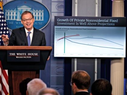 Kevin Hassett, chairman of the Council of Economic Advisers, speaks during the daily press briefing at the White House, Monday, Sept. 10, 2018, in Washington.