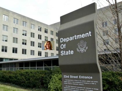 Mari Stull inside Department of State Building