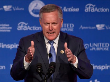 Rep. Mark Meadows, R-N.C., speaks at the 2018 Values Voter Summit in Washington, Saturday, Sept. 22, 2018. (AP Photo/Susan Walsh)