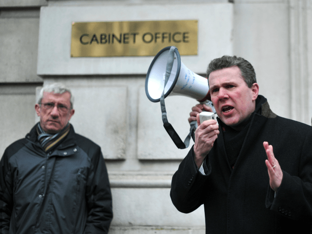 Mark Serwotka, General Secretary of the Public and Commercial Services union (PCS), speaks