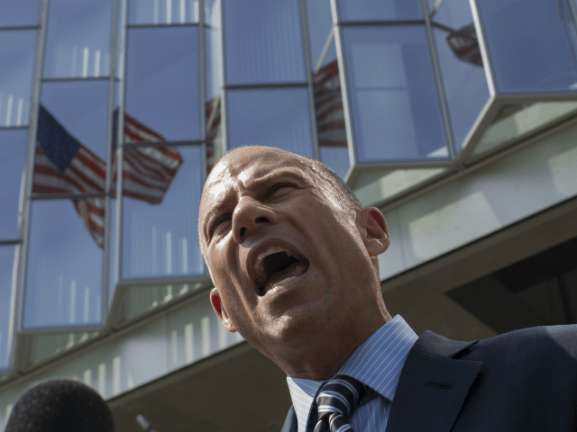 Attorney Michael Avenatti, who represents adult film actress Stormy Daniels, speaks to reporters during a break in a motions hearing on July 27, 2018 in Los Angeles, California. Daniels, whose real name is Stephanie Clifford, is suing President Donald Trump and his former personal attorney, Michael Cohen, claiming that she …