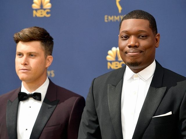 Colin Jost (L) and Michael Che attend the 70th Emmy Awards at Microsoft Theater on Septemb