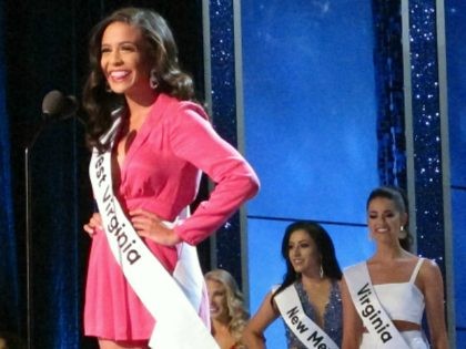 Miss West Virginia Madeline Collins introduces herself during the third and final night of