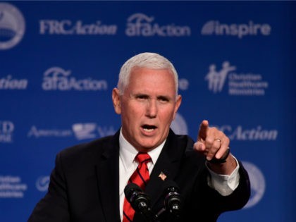 Vice President Mike Pence speaks at the 2018 Values Voter Summit in Washington, Saturday, Sept. 22, 2018. (AP Photo/Susan Walsh)