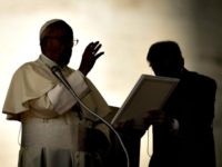 VATICAN CITY, VATICAN - AUGUST 29: Pope Francis delivers his blessing during his General Weekly Audience in St. Peter's Square on August 29, 2018 in Vatican City, Vatican. During his speech the Pontiff said: 'Sadly, the joy of my Visit (to Ireland) was clouded by the recognition of the suffering …