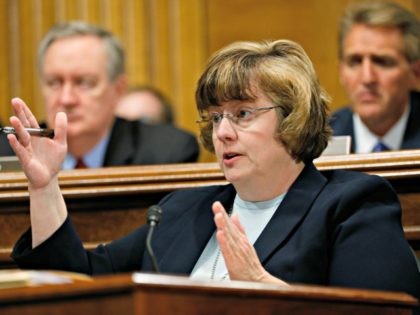 Phoenix prosecutor Rachel Mitchell asks questions to Christine Blasey Ford at the Senate Judiciary Committee hearing, Thursday, Sept. 17, 2018 on Capitol Hill in Washington. Phoenix prosecutor Rachel Mitchell asks questions to Christine Blasey Ford at the Senate Judiciary Committee hearing, Thursday, Sept. 17, 2018 on Capitol Hill in Washington.