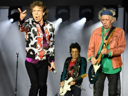 (L/R): British musicians Mick Jagger, Ronnie Wood and Keith Richards of The Rolling Stones perform a concert at The Velodrome Stadium in Marseille on June 26, 2018, as part of their 'No Filter' tour (Photo by Boris HORVAT / AFP) (Photo credit should read BORIS HORVAT/AFP/Getty Images)