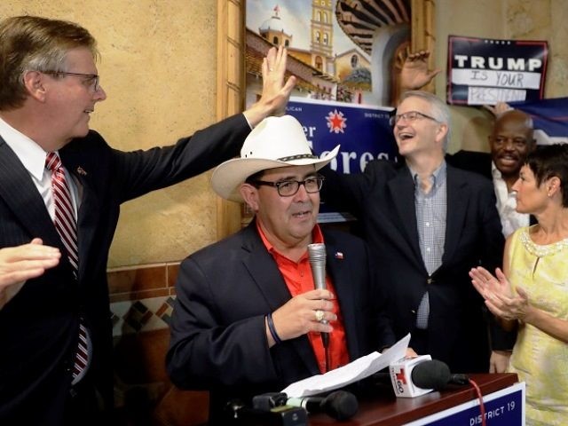 Texas Republicans Celebrate the victory of State Senator-Elect Pete Flores. (AP Photo: Eric Gay)