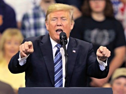 President Donald Trump speaks at a rally at the Rimrock Auto Arena in Billings, Mont., Thursday, Sept. 6, 2018.