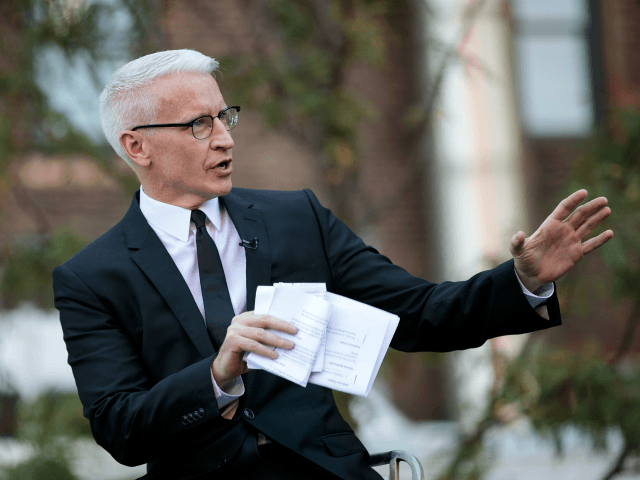 Anderson Cooper, television personality with CNN, moderates an event to unveil the plans f