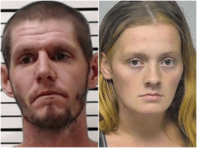 Deven Frisque (left) and Tara Savage (right) were arrested after their three-month-old son