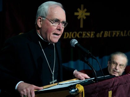 Bishop Richard Malone speaks during a news conference in Buffalo, N.Y., Tuesday, May 29, 2012. Pope Benedict XVI on Tuesday announced that Bishop Richard Malone has been appointed Bishop of the upstate New York diocese. (AP Photo/David Duprey)