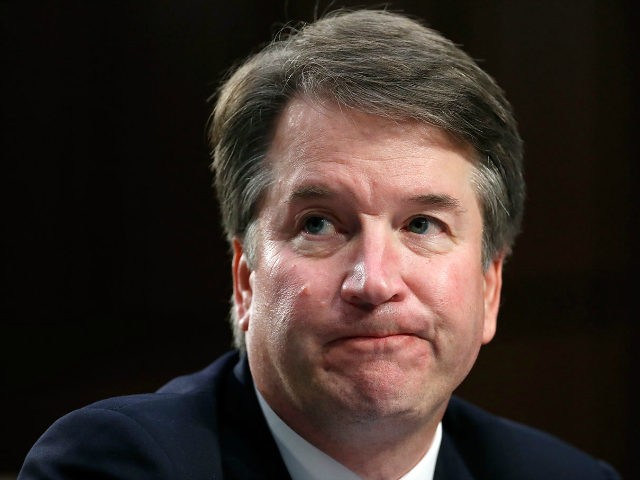 In this Sept. 6, 2018 photo, Supreme Court nominee Brett Kavanaugh reacts as he testifies after questioning before the Senate Judiciary Committee on Capitol Hill in Washington. Official Washington is scrambling Monday to assess and manage Kavanaugh’s prospects after his accuser, Christine Blasey Ford, revealed her identity to The Washington …