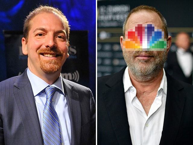 Chuck Todd of NBC News (L) and Harvey Weinstein (R).